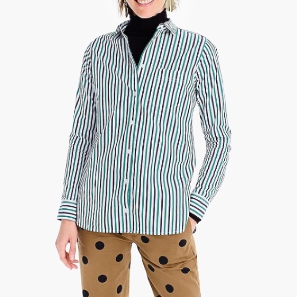 NWT J.Crew Stripe Button Up Classic Fit Boy Shirt - Picture 14 of 16